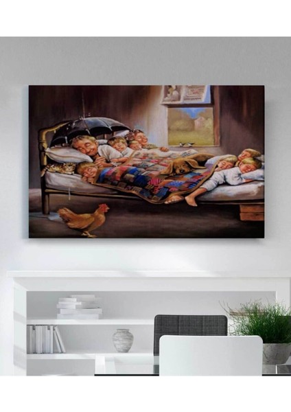 Renkli ve Neşeli Mutluluk Temalı Kanvas Tablo, Duvarınıza Güzel Enerji Katın