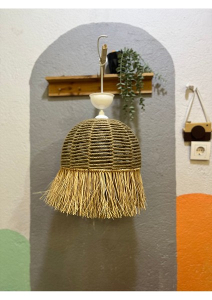 Doğal Jüt ve Rafya ile Şık Bohem Avize, Salon, Çocuk Odası, Teras ve Balkon Için. fiyatları