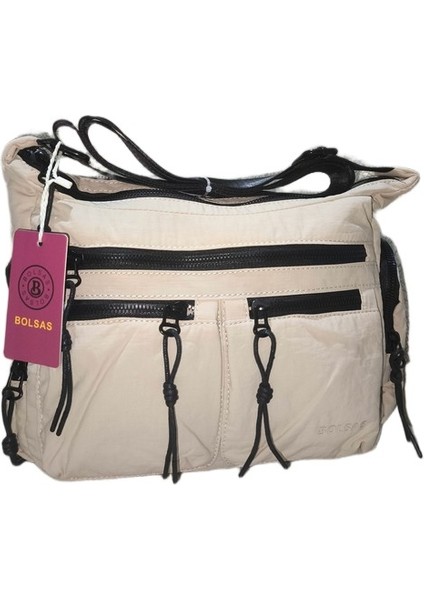 Krinkıl Çok Amaçlı Bayan Omuz Çantası Bej