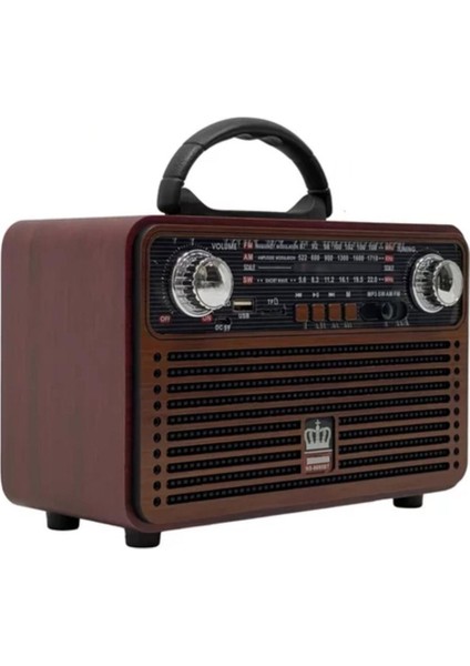 Vintage Tasarımlı, Bluetooth, Fm, Usb, Sd Kart, Şarjlı Büyük Radyo ve Ses Bombası