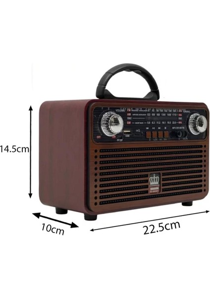 Vintage Tasarımlı, Bluetooth, Fm, Usb, Sd Kart, Şarjlı Büyük Radyo ve Ses Bombası fırsatları