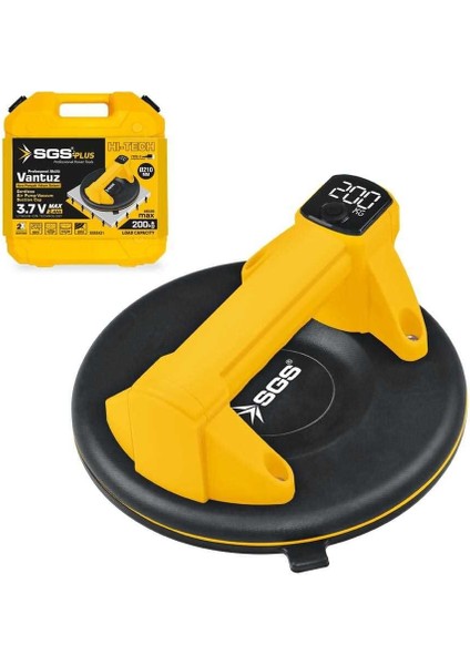 SGS5421 - 200 kg Akülü Vakumlu Seramik Ahşap Cam Taşıma Vantuzu 3.7 Volt 2.4 Amper