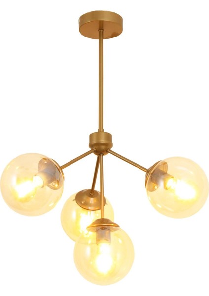 Eserli 4'lü Eskitme Avize, Bal Camlı, Modern ve Şık Dekorasyon Parçası fiyatları