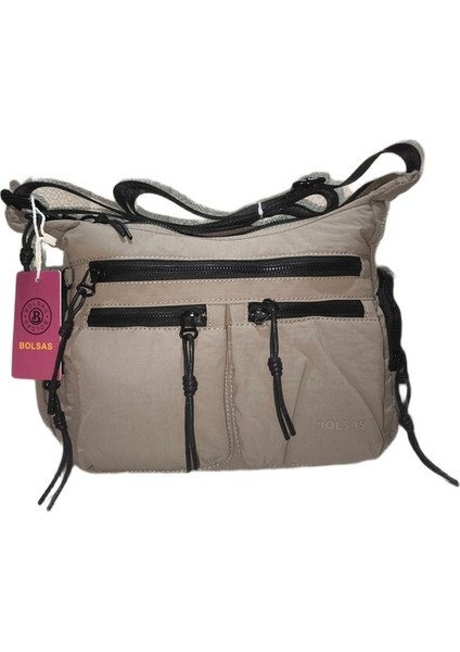 Krinkıl Çok Amaçlı Bayan Omuz Çantası Gri