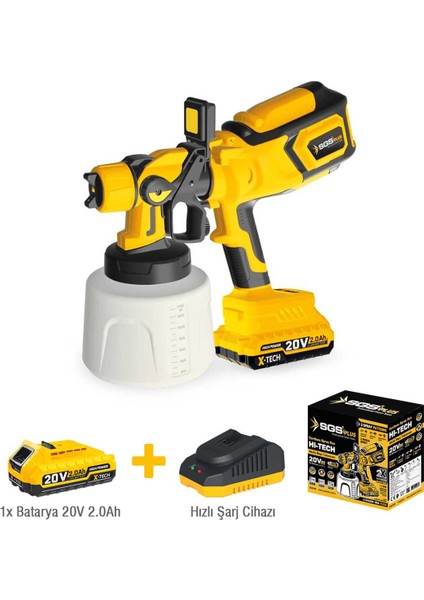 SGS5460 - 20 Volt 2 Amper Akülü Boya Püskürtme Tabancası Makinası