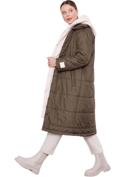 Çift Renk Şişme Mont