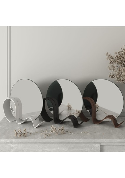 Şık Bohem Masa ve Makyaj Aynası, Çerçevesiz Amorf Tasarım, 22 Cm, Beyaz modelleri