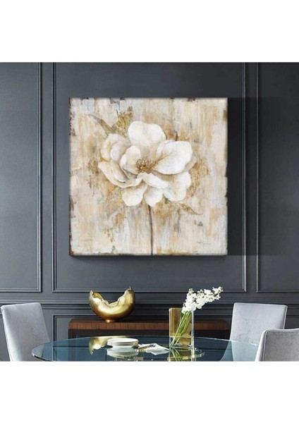 Canlı Renkli Akrilik Çiçek Desenli Kanvas Tablo 100X70 cm