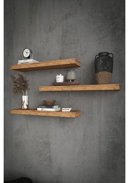 3'lü Duvar Rafı Uçan Raf Dekoratif Raf 50X15 fiyatları