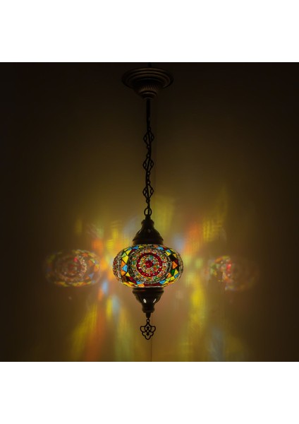 Renkli Mozaik Avize Balkon Için Şık ve Işıltılı Dekorasyon Unsuru