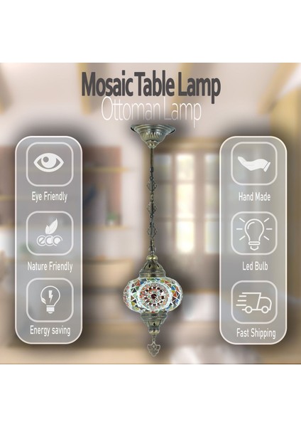 Renkli Mozaik Avize Balkon Için Şık ve Işıltılı Dekorasyon Unsuru fırsatları