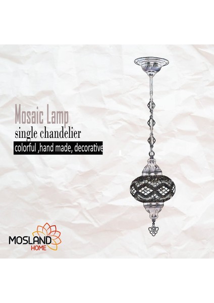 Renkli Mozaik Avize Balkon Için Şık ve Işıltılı Dekorasyon Unsuru indirimleri