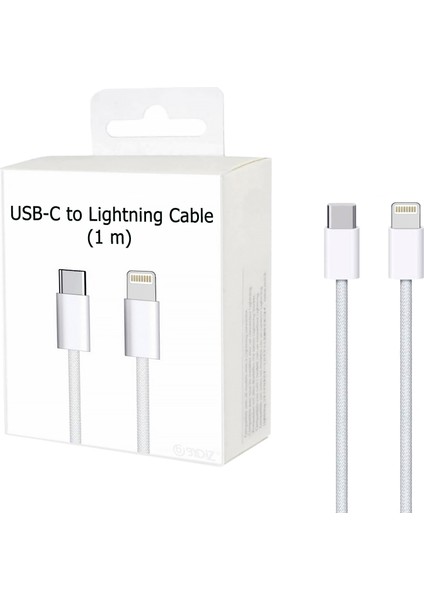 Apple iPhone Uyumlu Usb-C Lightning Hızlı Şarj Kablosu iPhone 11-12-13-14 Pro ve Max (Örgülü) Model