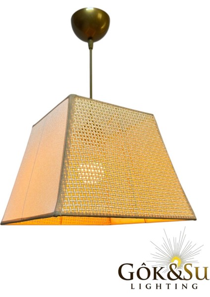 Modern Bej Rattan Avize, Şık ve Rustik Tasarım, Evinizde Sıcak Atmosfer Yaratır