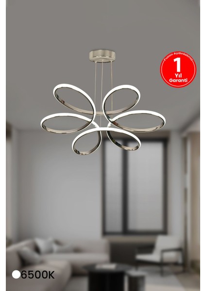 Orkide Medium Krom Kasa Beyaz Işık LED Avize, Oturma ve Salon Dekorasyonu Için Şık Seçenek modelleri