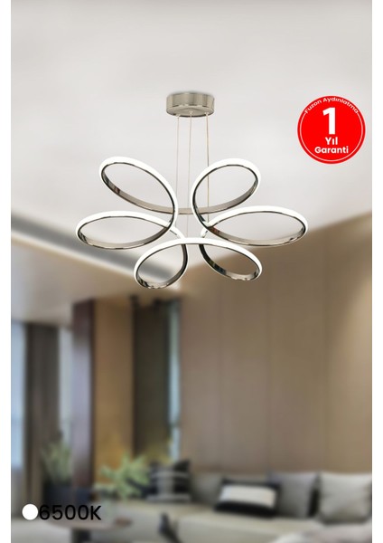 Orkide Medium Krom Kasa Beyaz Işık LED Avize, Oturma ve Salon Dekorasyonu Için Şık Seçenek fırsatları