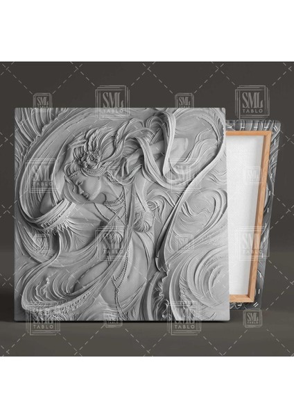 Kadın Dansçı Rölyef Kanvas Tablo, Beyaz, Sanat ve Dekorasyon Için Şık Tasarım fiyatları