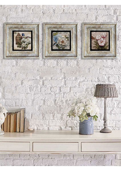 Renkli Taş Duvar Tablosu Seti 3'lü 20X20 Cm, Dekoratif Hediye modelleri