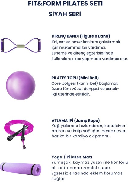 "evde Sporun Yıldızı: 4’lü Pilates Seti" Pilates Başlangıç Seti 4 Parça Kaliteli Ürün fiyatları