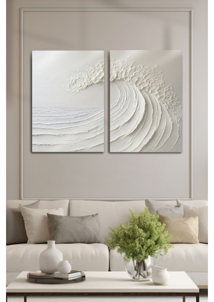 Iki Parça 3D Metal Dalga Tablosu, Ev ve Ofis Dekoru Için Şık ve Modern Tasarım fiyatları