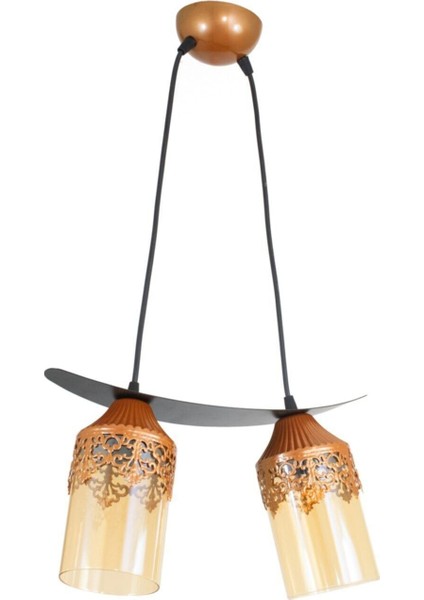 Iki Parçalı Metalik Balçık Kayık Model Sarkıt Avize, Şık ve Modern Tasarım