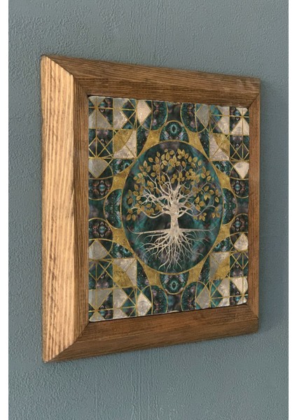Turuncu Yaşam Ağacı Doğaltaş Tablo, 28X28 Cm, Şık ve Doğal Dekorasyon. fiyatları