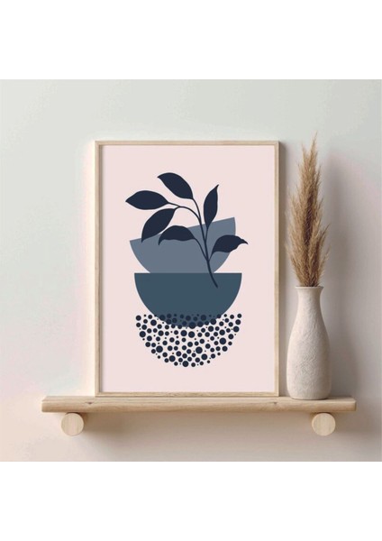 Mavi Ahşap Çerçeveli 3 Lü Soyut Tablo, Ev ve Ofis Dekorasyonu Için Şık Seçenek fırsatları