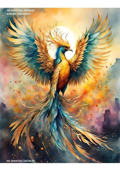 Renkli Anka Kuşu Kanvas Tablo 2024, Şık ve Canlı Dekorasyon Için Ideal Seçim