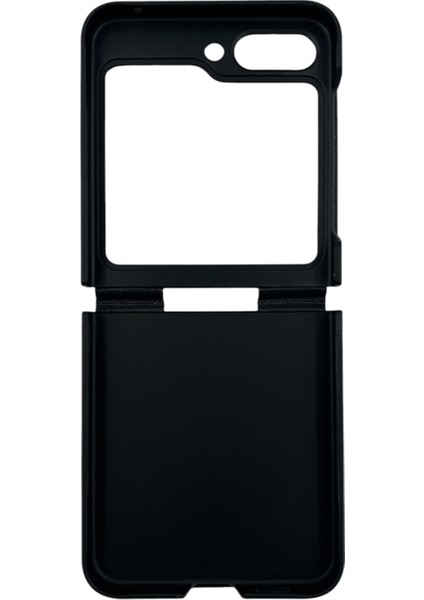 Samgung Galaxy Z Flıp 5 Uyumlu Suni Deri Arka Koruma Kılıfı Siyah NT-104189