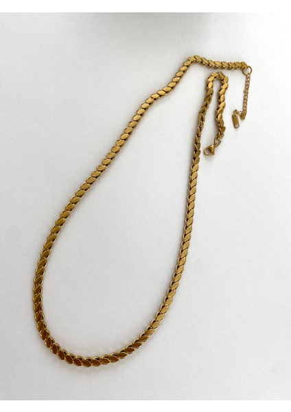 Çelik Arpa Desenli Zincir Gold Kolye 65 cm modelleri