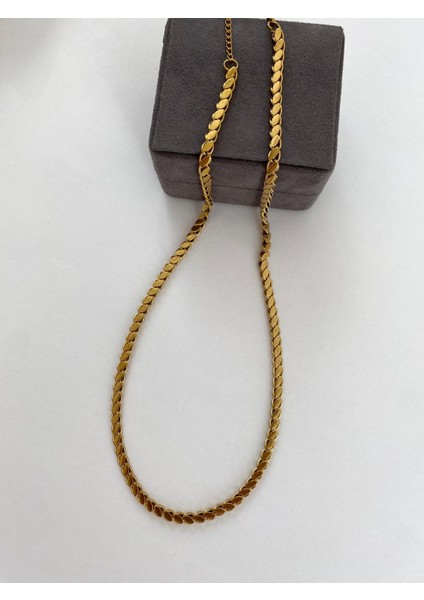 Çelik Arpa Desenli Zincir Gold Kolye 65 cm fırsatları