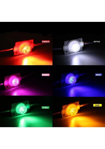 Kırmızı LED Mercek 1.5W 12V, Direk Güçlü Işık, Kendinden Yapışkanlı, 10 Adet fiyatları