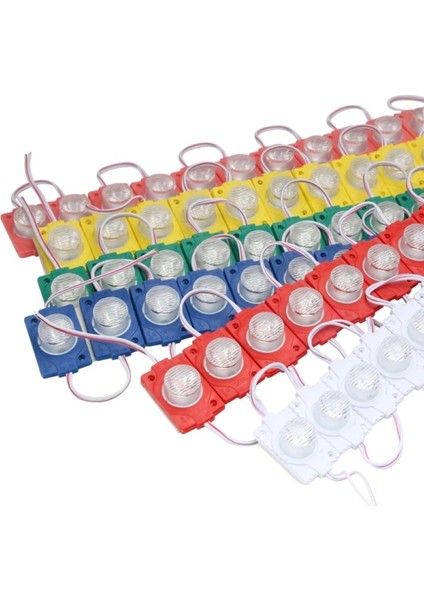 Kırmızı LED Mercek 1.5W 12V, Direk Güçlü Işık, Kendinden Yapışkanlı, 10 Adet modelleri