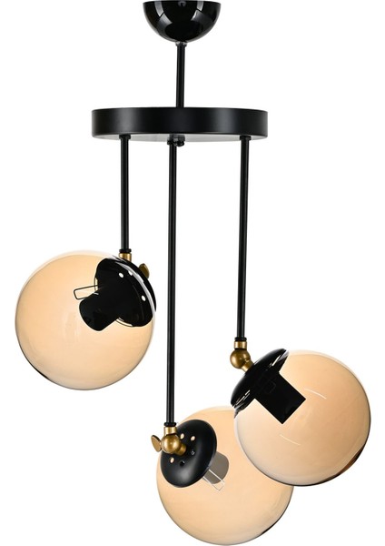 Modern Üçlü Avize, Cam Gövde, Siyah Şık Tasarım, Şık Aydınlatma Seçeneği fiyatları