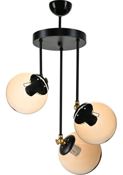 Modern Üçlü Avize, Cam Gövde, Siyah Şık Tasarım, Şık Aydınlatma Seçeneği fırsatları