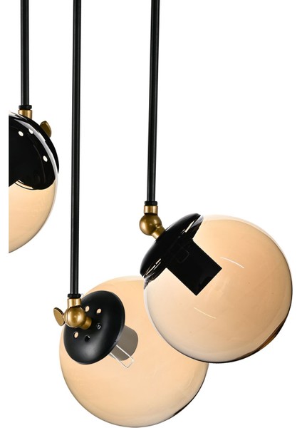 Modern Üçlü Avize, Cam Gövde, Siyah Şık Tasarım, Şık Aydınlatma Seçeneği indirimleri