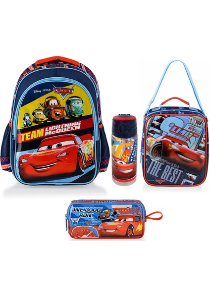 Şimşek Mcqueen Premium Lisanslı Ilkokul Çantası + Beslenme Çantası + Kalemkutu + Suluk Set fiyatları
