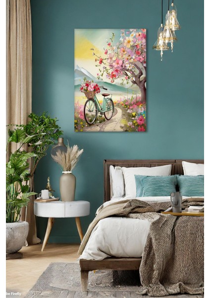 Canlı Renklerle Çiçek Temalı Kanvas Tablo - Duvar Dekorasyonu fiyatları