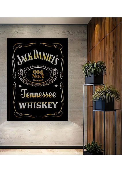 Ahşap Dikey Viski Temalı Duvar Dekoru Tablo Bej Renk