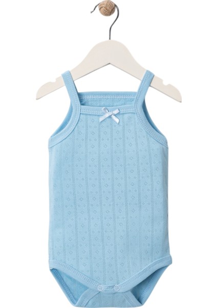 Ip Askılı Jakarlı Çıtçıtlı Body Mavi