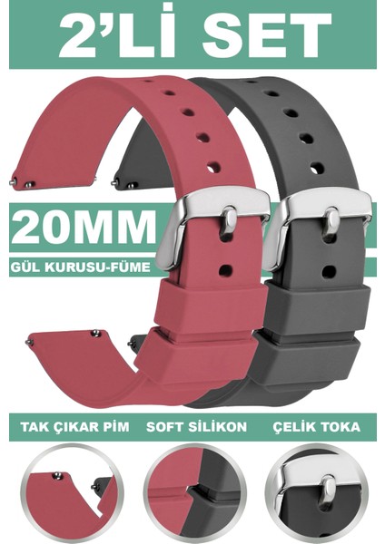 Huawei Gt Gt2 Gt3 42mm Elegant Samsung Galaxy Watch 4 5 5 Pro 6 20mm Silikon Saat Kordonu Kayışı MR3