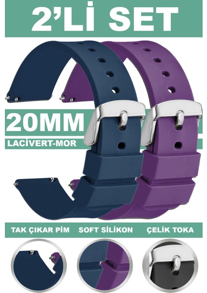 Huawei Gt Gt2 Gt3 42mm Elegant Samsung Galaxy Watch 4 5 5 Pro 6 20mm Silikon Saat Kordonu Kayışı MR3