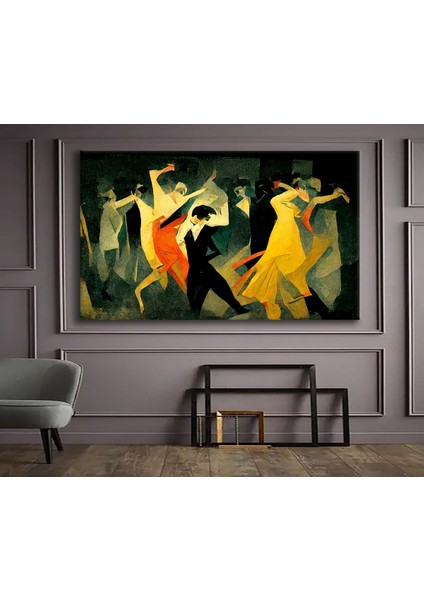 Renkli ve Sanatsal Gece Dansı Temalı Kanvas Tablo, Modern Dekor Için Ideal Seçim