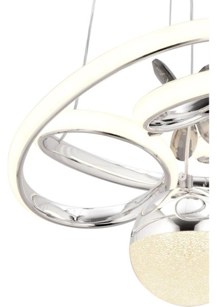 Modern Gümüş LED Avize, Kumandalı, Üç Renk, Şık ve Şık Tasarım modelleri