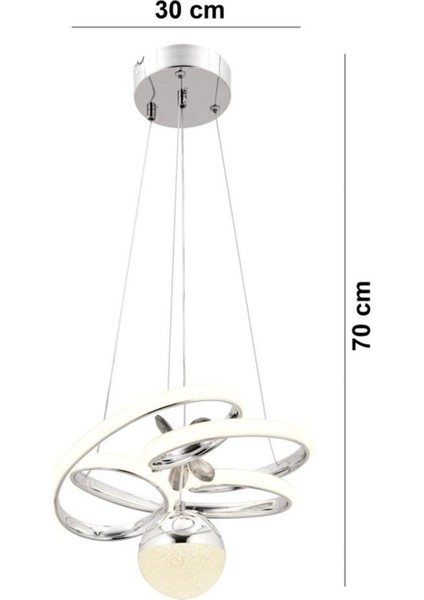 Modern Gümüş LED Avize, Kumandalı, Üç Renk, Şık ve Şık Tasarım fırsatları