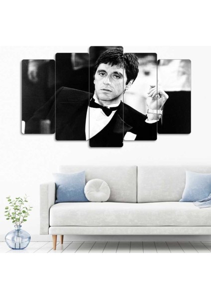 Turuncu Renkli, 5 Parçalı Film Temalı Tablo, Şık ve Modern Dekorasyon Için Ideal