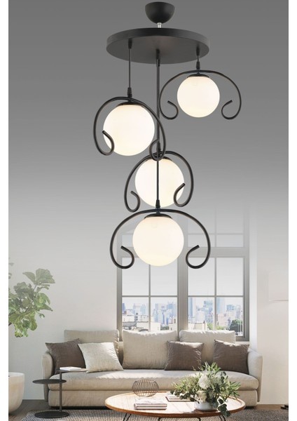 Şık Siyah Kelebekli Camlı Sarkıt Tepsi Seti, Modern ve Zarif Tasarım.