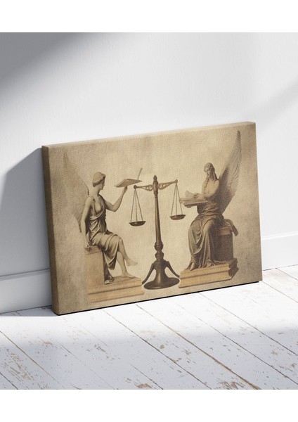 Renkli Adalet Terazisi Dekoratif Kanvas Tablo, Şık ve Modern Duvar Dekoru modelleri