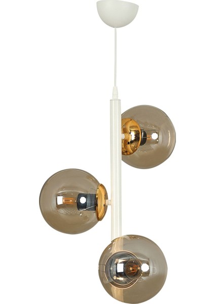 Şık Modern Beyaz 3'lü Bal Glop Camlı Avize, Evinize Hafiflik Katacak Tasarım modelleri