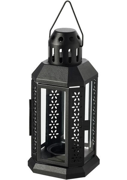 Şık Siyah Dekoratif Kandil Feneri, Ev ve Bahçe Için Ideal Aydınlatma Seçeneği